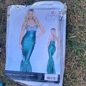 Forplay Shimmering Teal and Silver Mermaid Costume